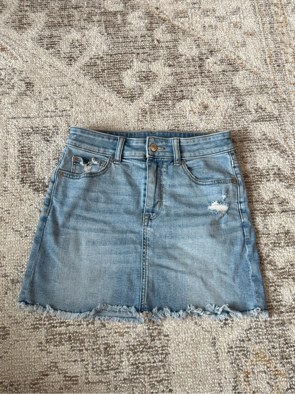 American Eagle Light Blue Denim Mini Skirt